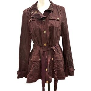 White House Black Market Burgundy Trench Coat. Size 10. Excellent condition!